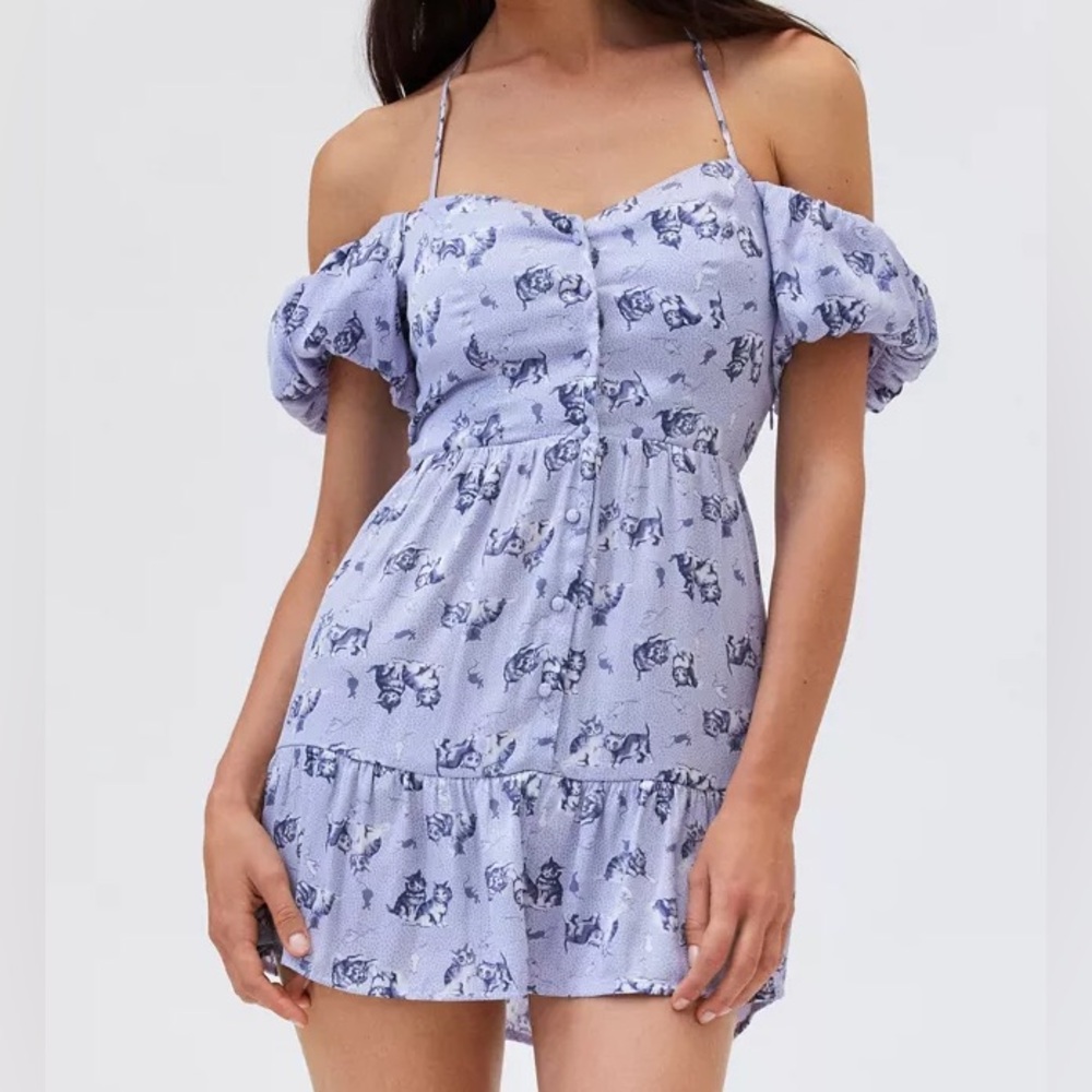 NWOT UO Kimchi Blue Courtney Cold Shoulder Mini Dress